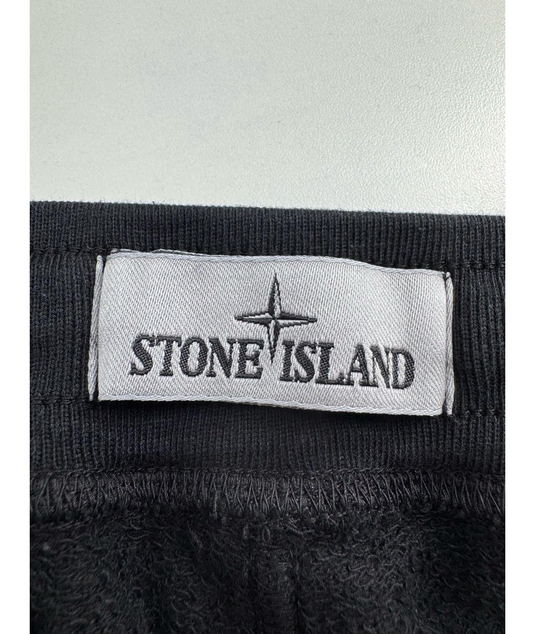 STONE ISLAND Черные хлопковые шорты, фото 4
