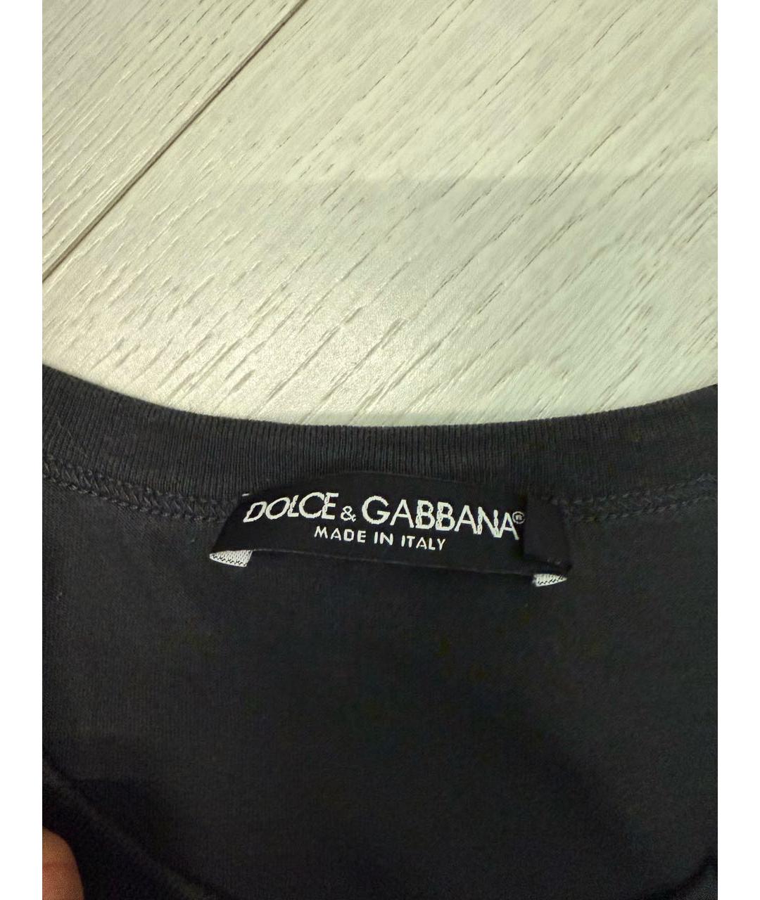 DOLCE&GABBANA Черная хлопковая футболка, фото 3