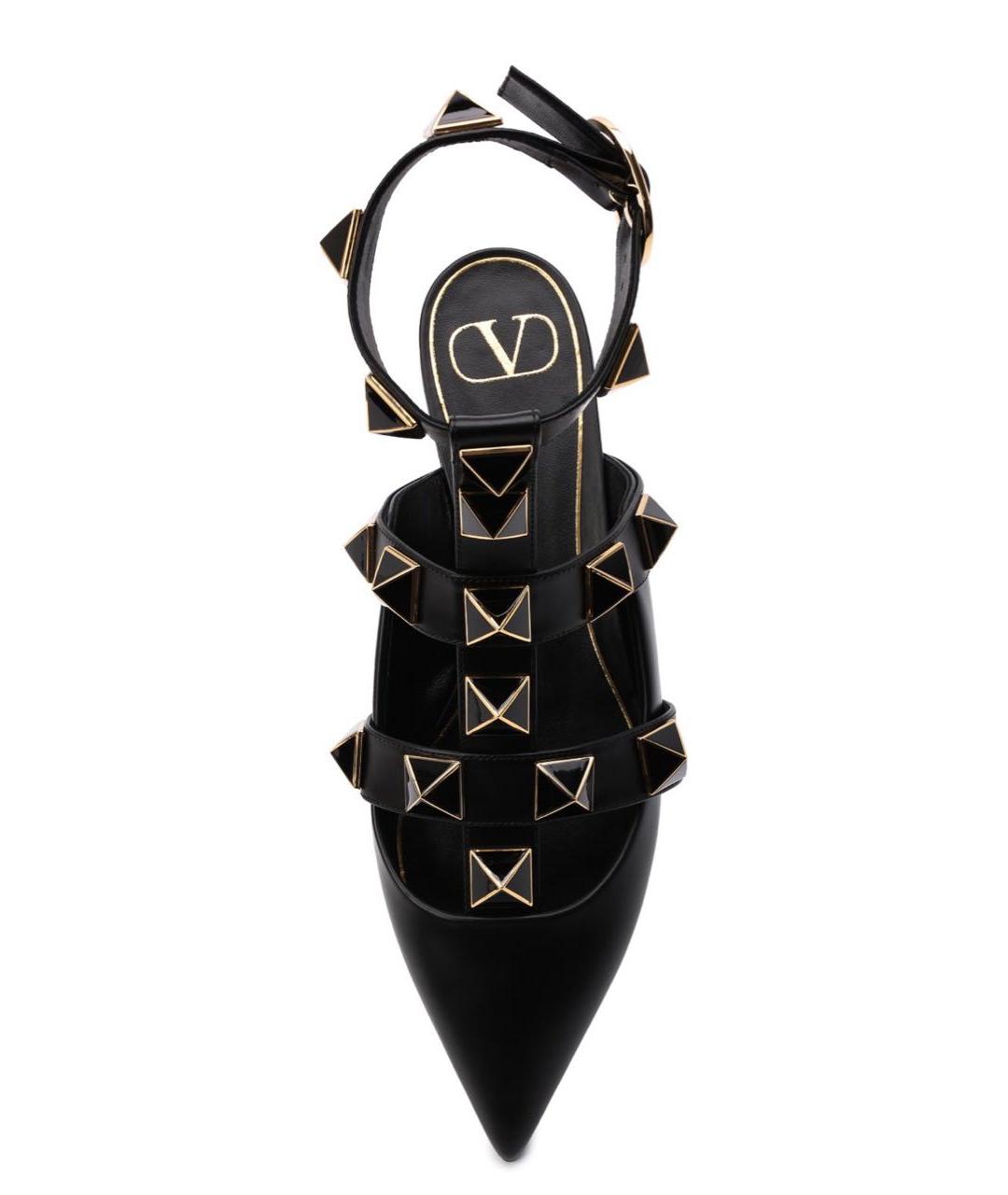 VALENTINO Черные кожаные мюли, фото 4