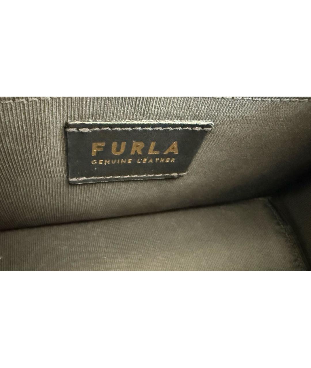 FURLA Черная кожаная сумка через плечо, фото 8
