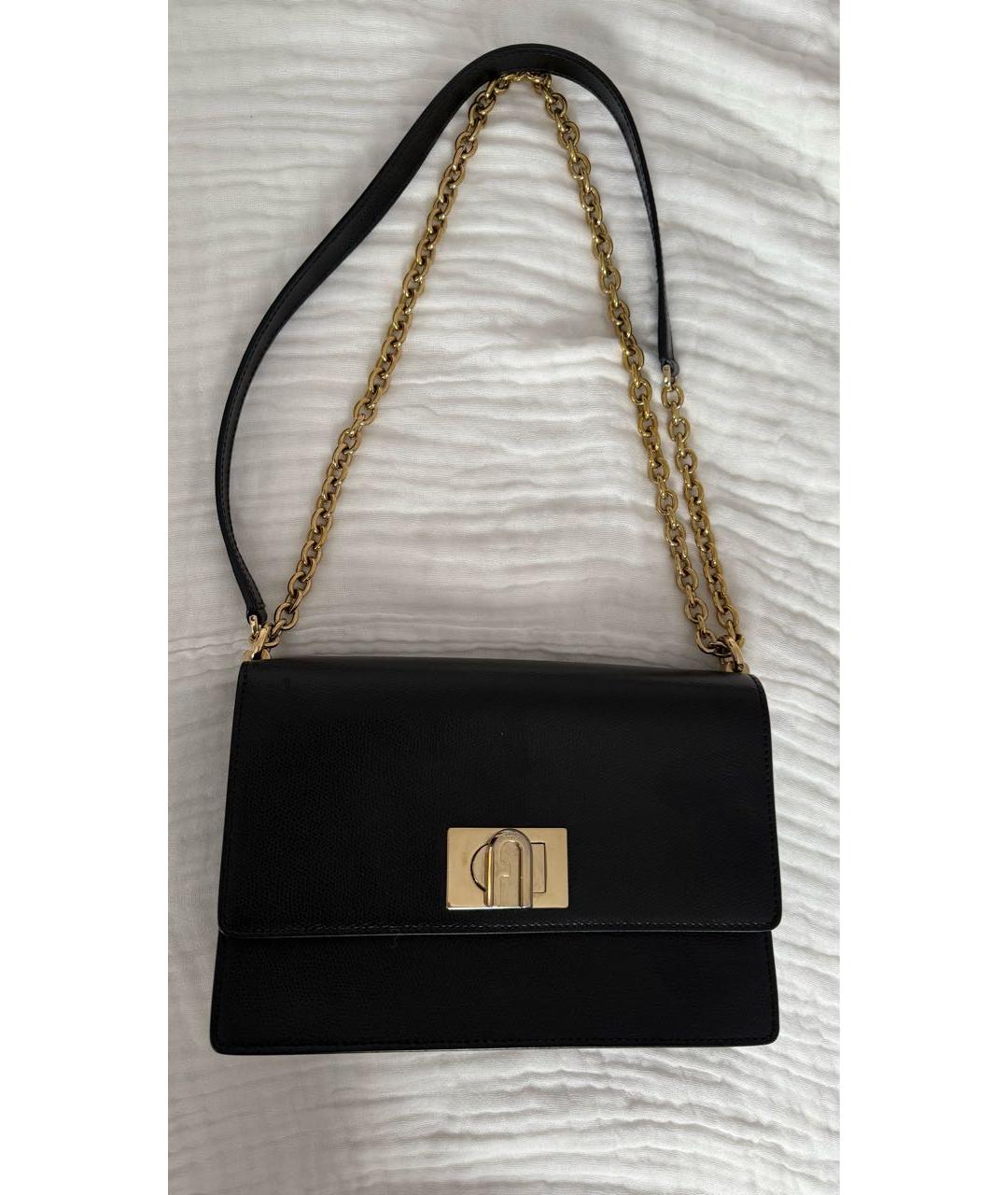 FURLA Черная кожаная сумка через плечо, фото 2