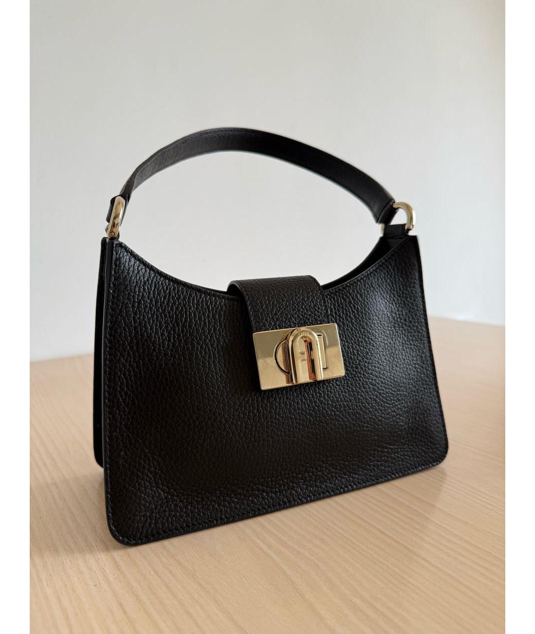 FURLA Черная кожаная сумка через плечо, фото 2