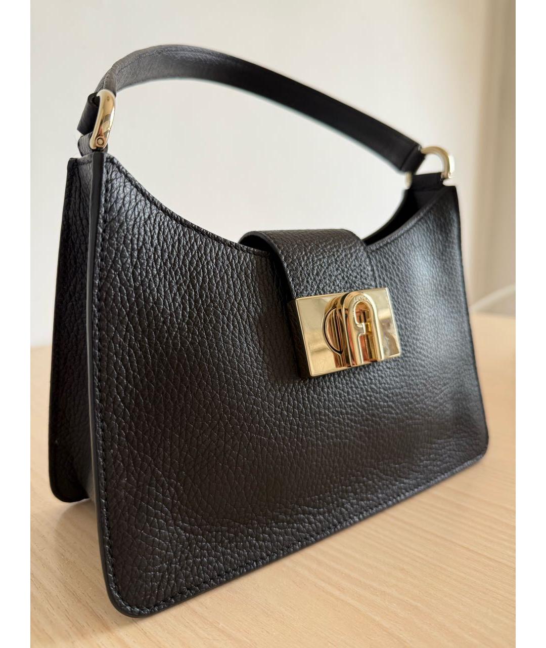 FURLA Черная кожаная сумка через плечо, фото 3