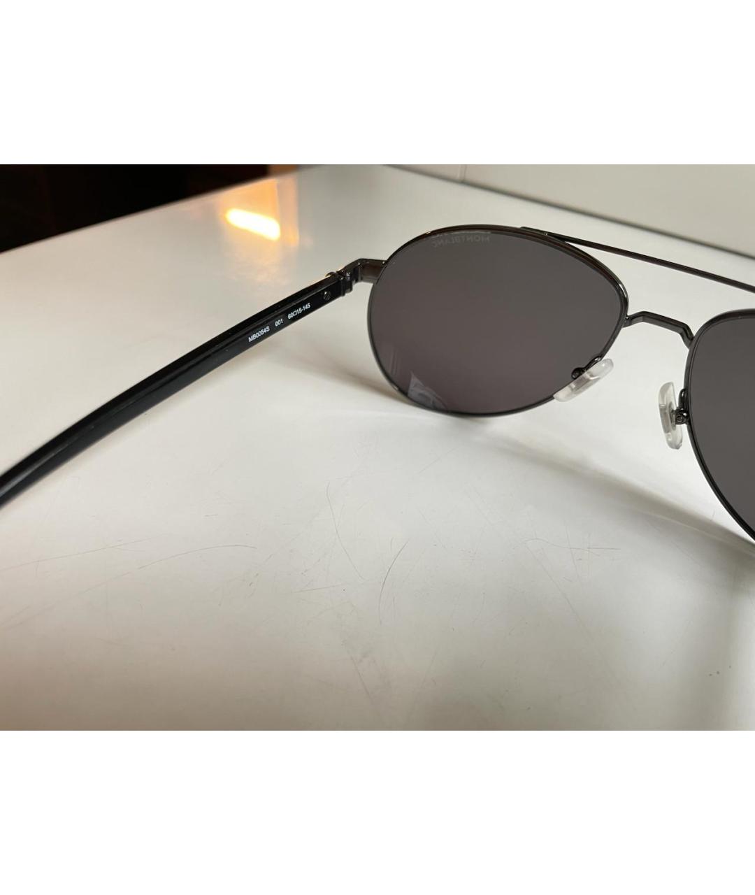 MONTBLANC Черные металлические солнцезащитные очки, фото 6