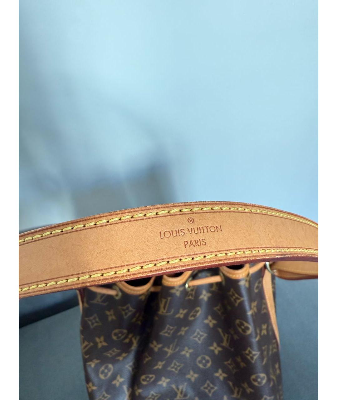 LOUIS VUITTON Коричневая кожаная сумка тоут, фото 4