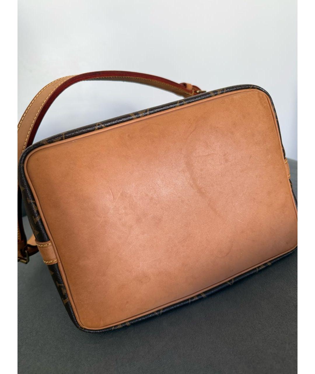 LOUIS VUITTON Коричневая кожаная сумка тоут, фото 6