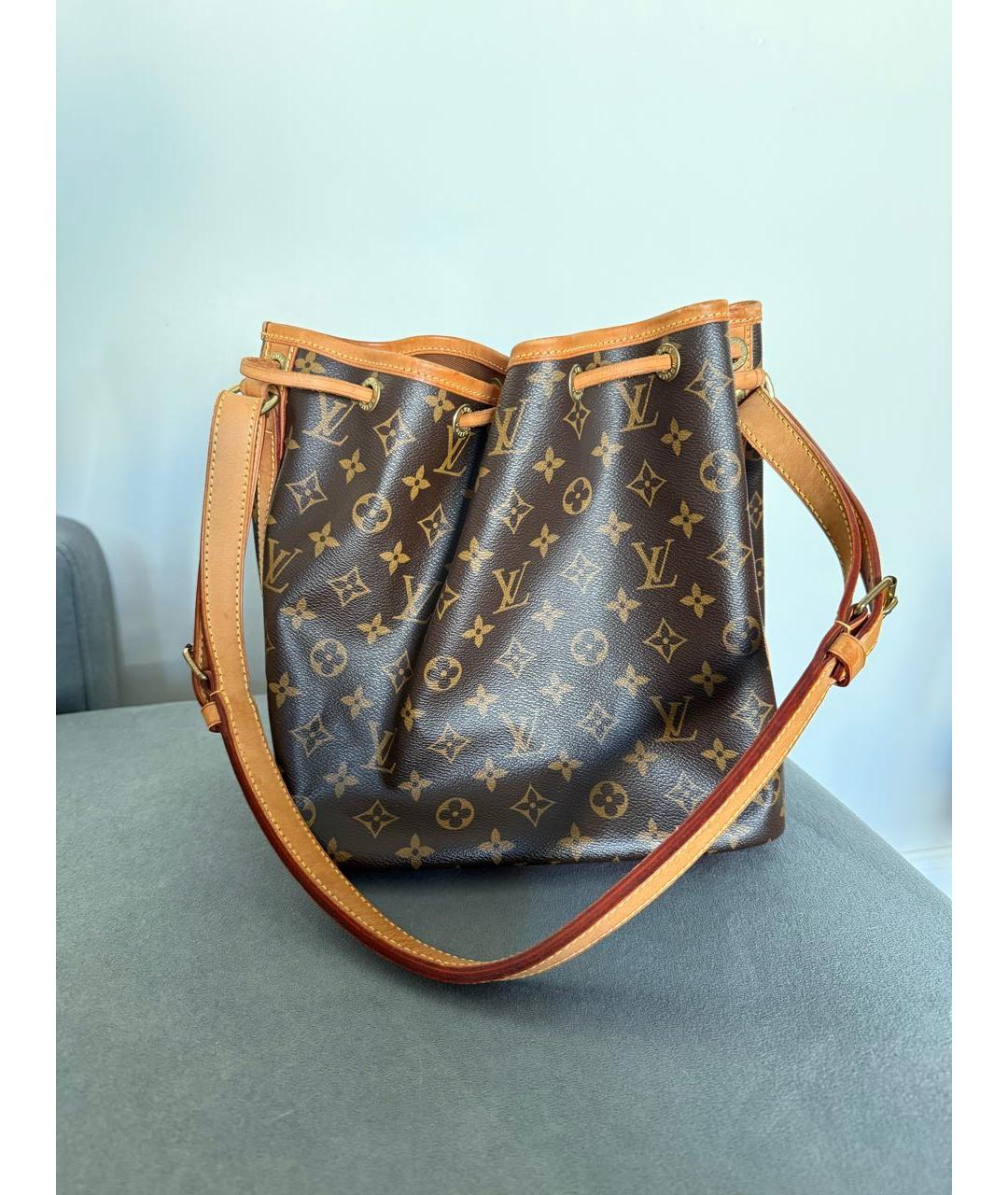 LOUIS VUITTON Коричневая кожаная сумка тоут, фото 2