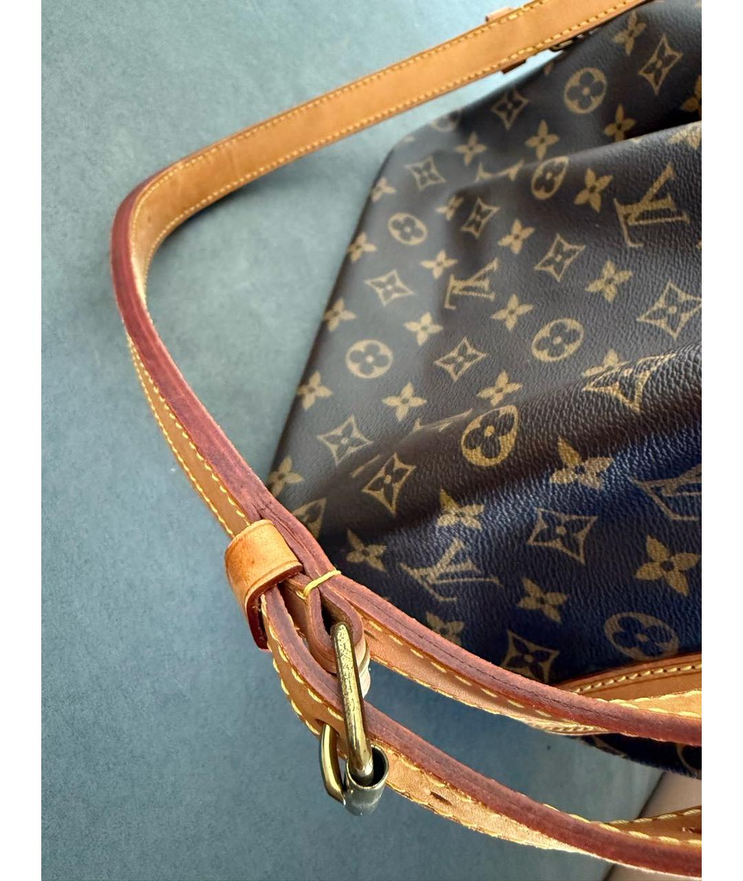 LOUIS VUITTON Коричневая кожаная сумка тоут, фото 8
