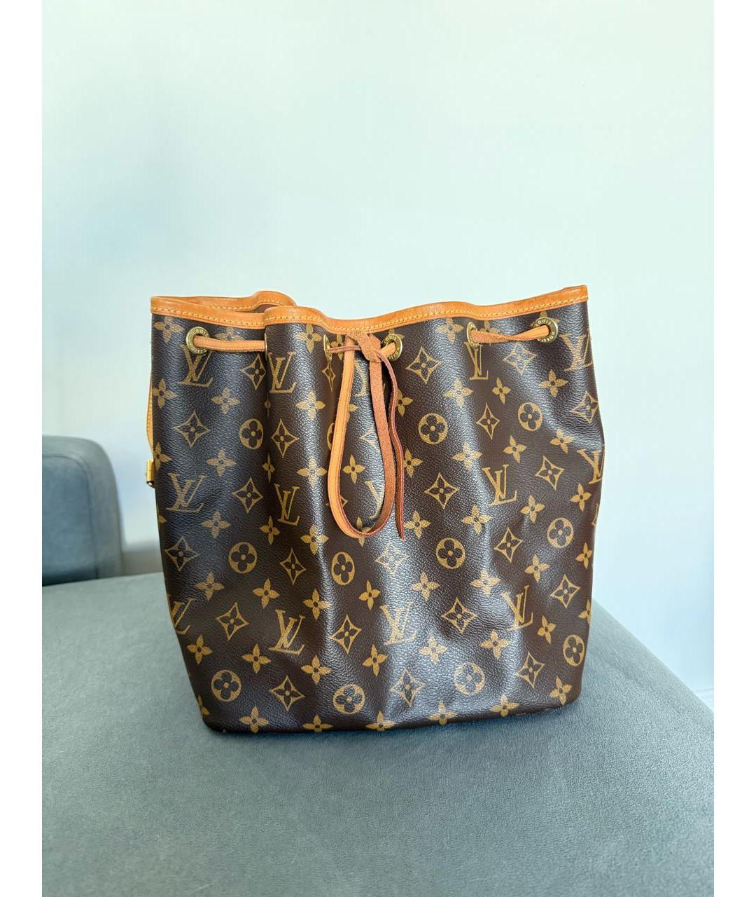LOUIS VUITTON Коричневая кожаная сумка тоут, фото 9