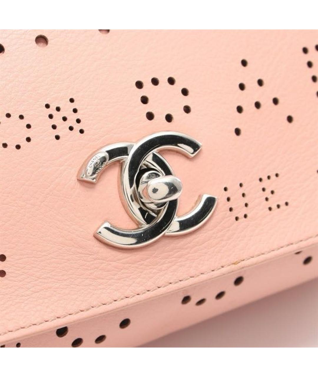 CHANEL Розовая кожаная сумка через плечо, фото 4
