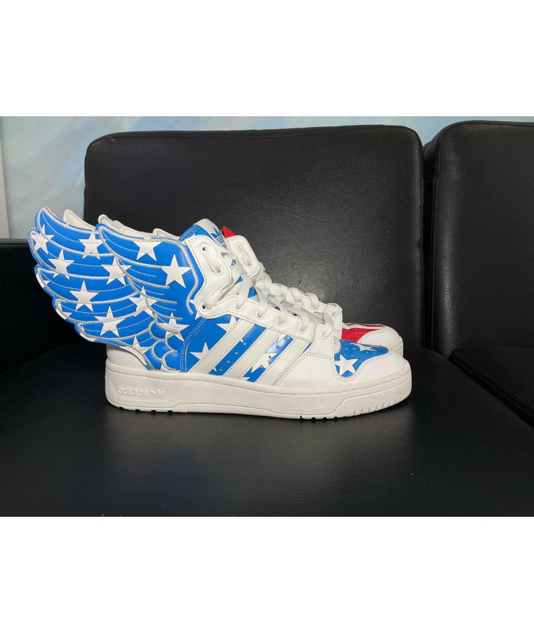 ADIDAS Белые кожаные высокие кроссовки / кеды, фото 9