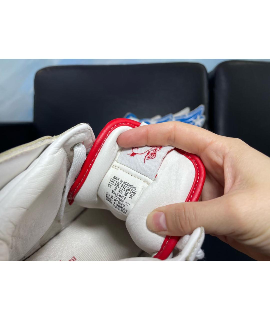 ADIDAS Белые кожаные высокие кроссовки / кеды, фото 8