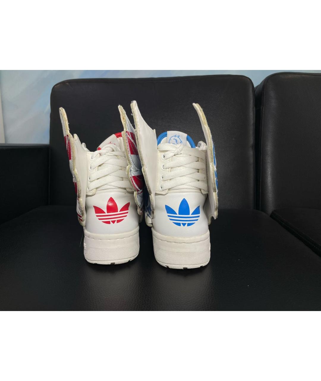 ADIDAS Белые кожаные высокие кроссовки / кеды, фото 4
