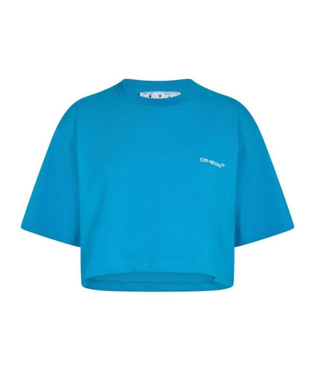 OFF-WHITE Голубая хлопковая футболка, фото 1