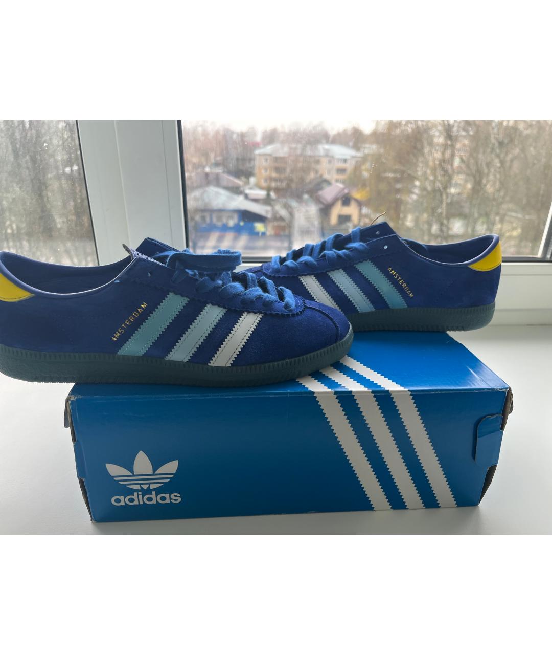 ADIDAS Синие замшевые низкие кроссовки / кеды, фото 7