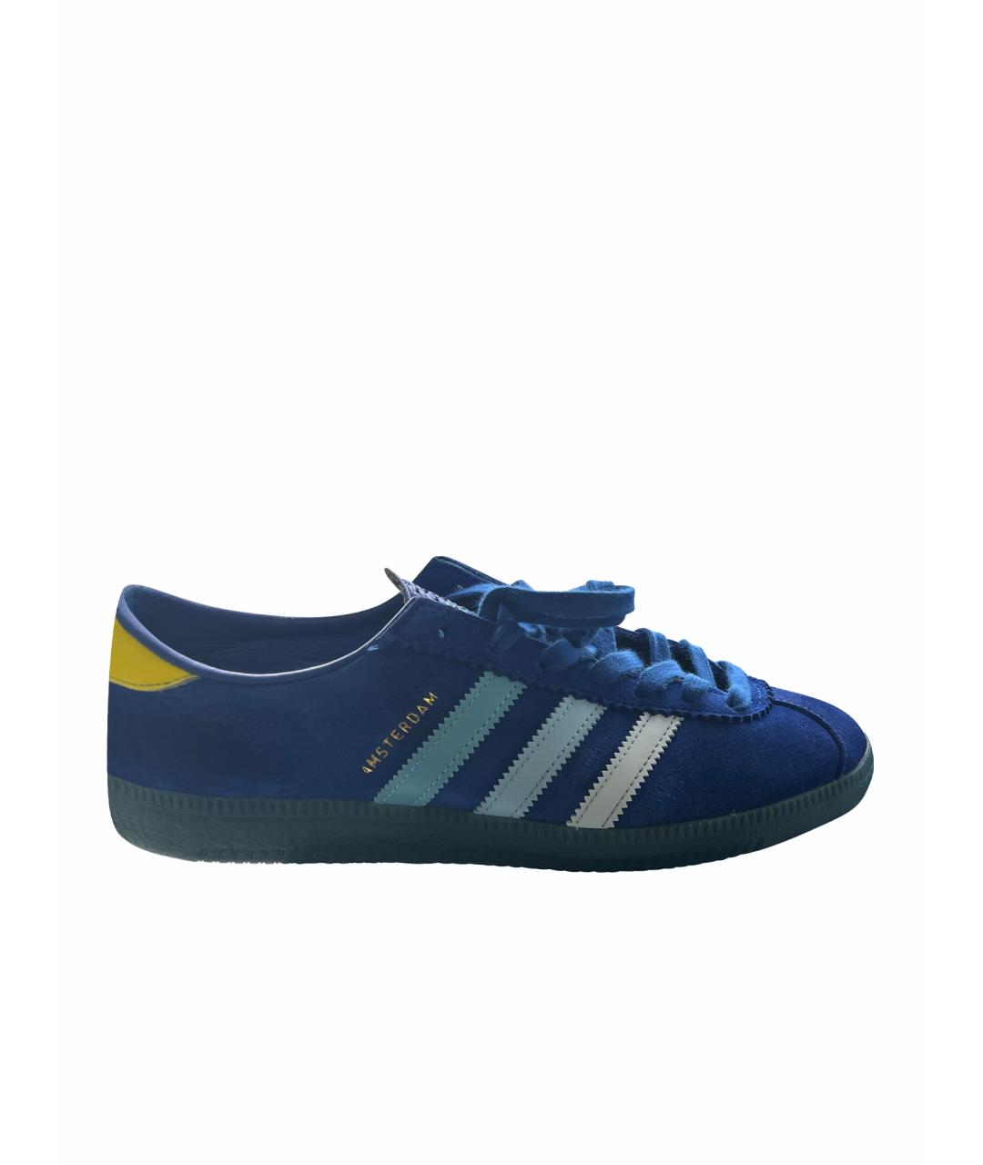 ADIDAS Синие замшевые низкие кроссовки / кеды, фото 1
