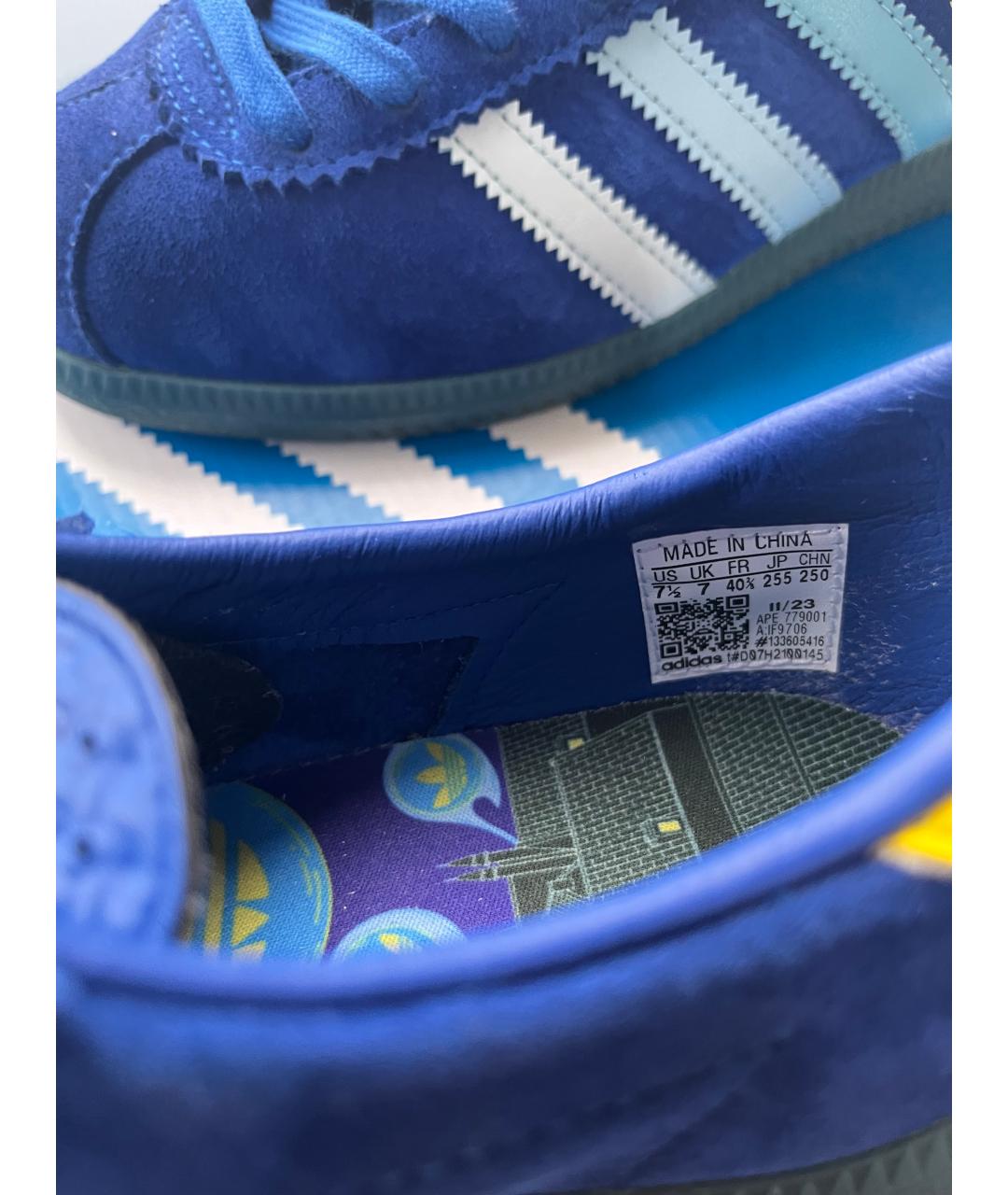 ADIDAS Синие замшевые низкие кроссовки / кеды, фото 5