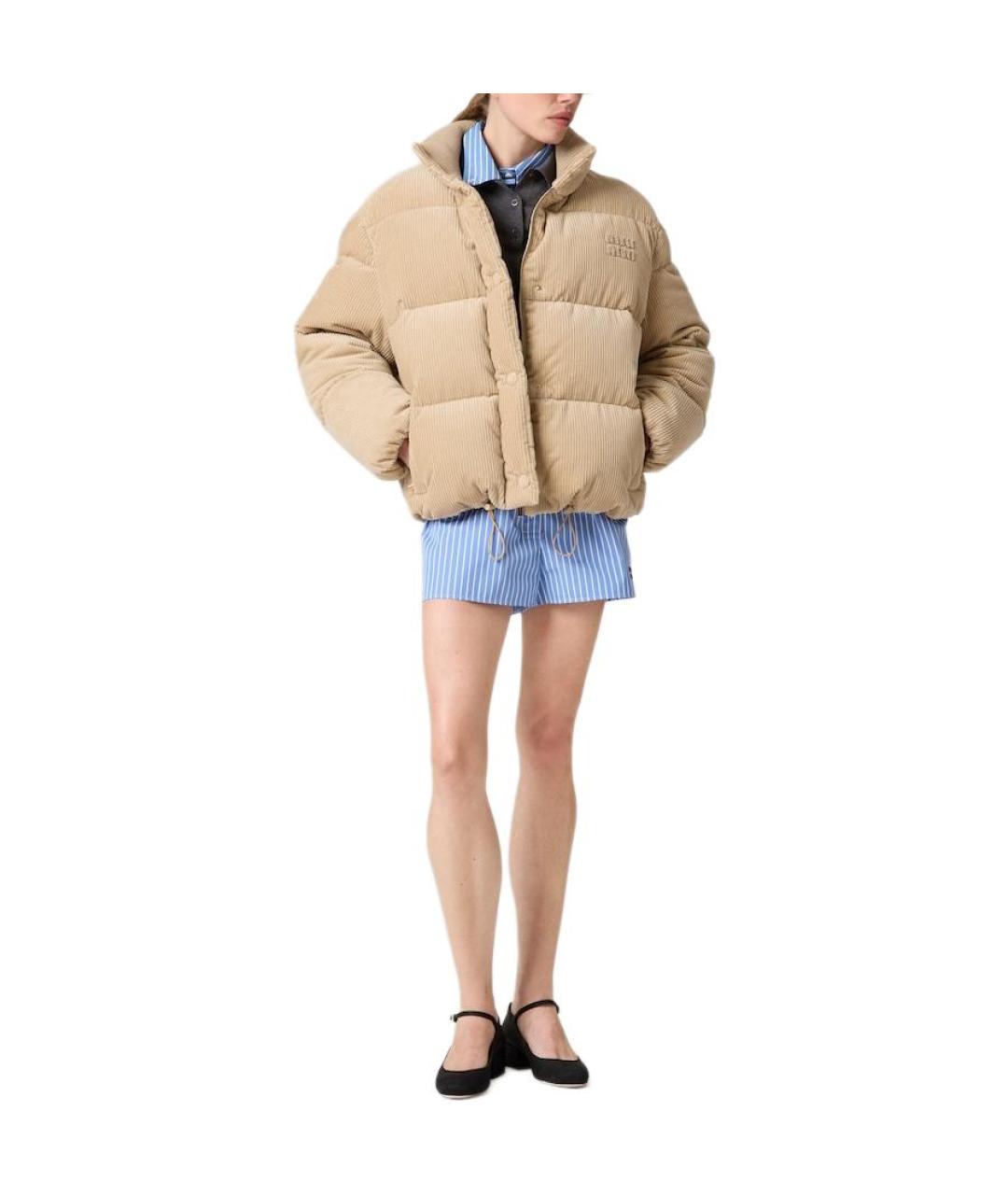 MIU MIU Бежевый пуховик, фото 2