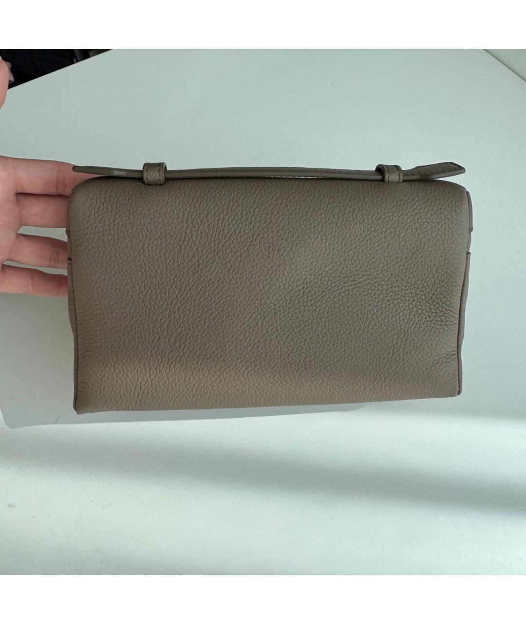 LORO PIANA Коричневая кожаная сумка через плечо, фото 3