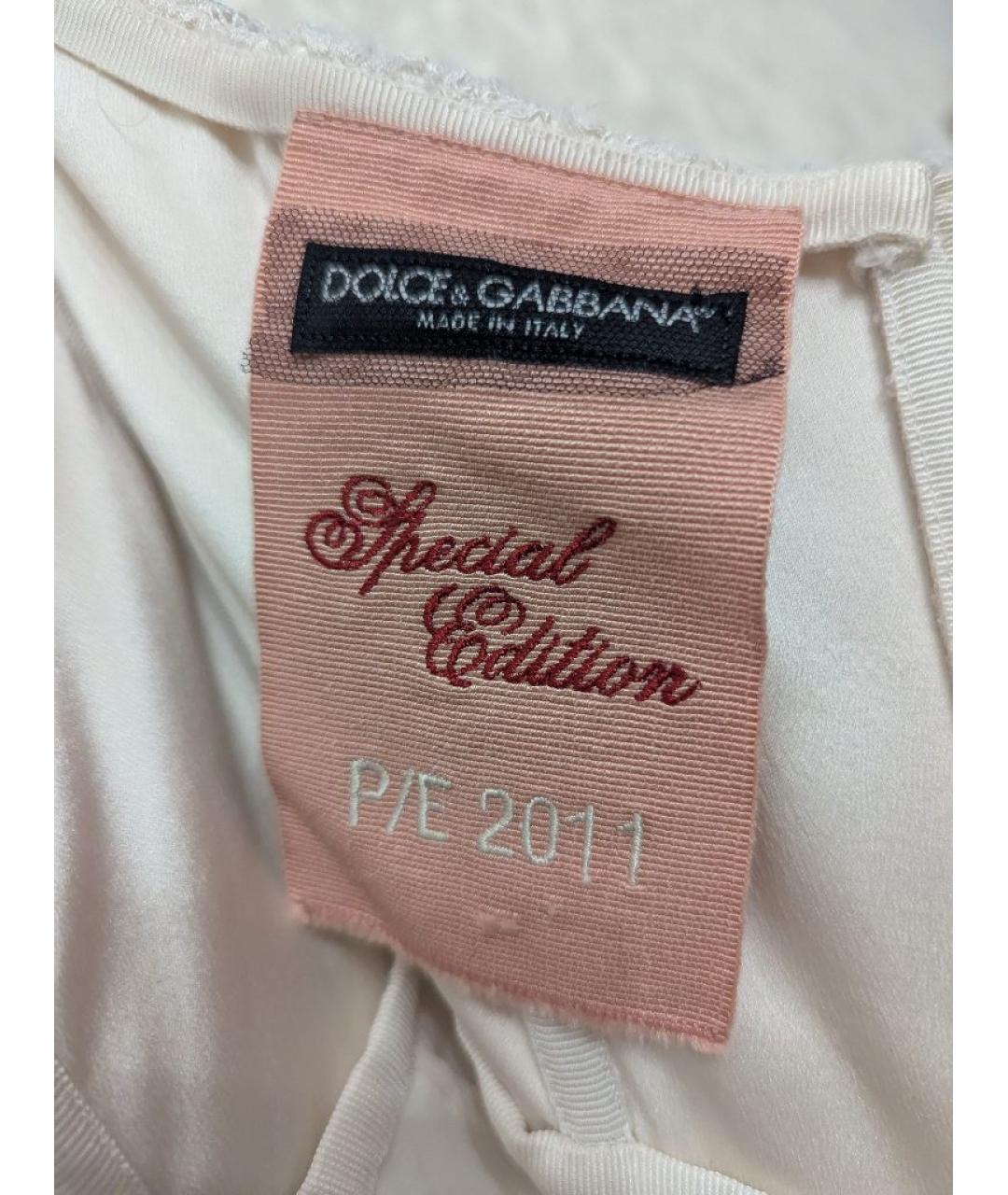 DOLCE&GABBANA Белое шелковое платье, фото 3