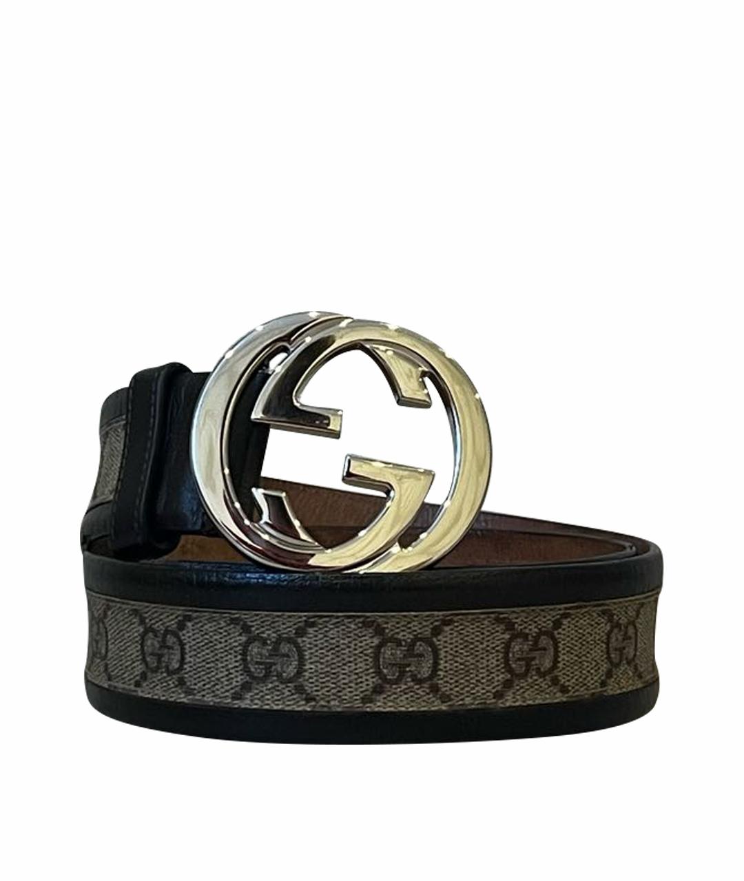 GUCCI Черный кожаный ремень, фото 1