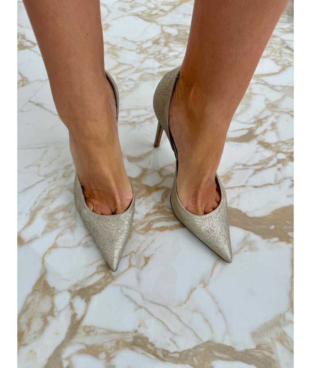 ALEXANDRE VAUTHIER Золотые кожаные туфли, фото 5