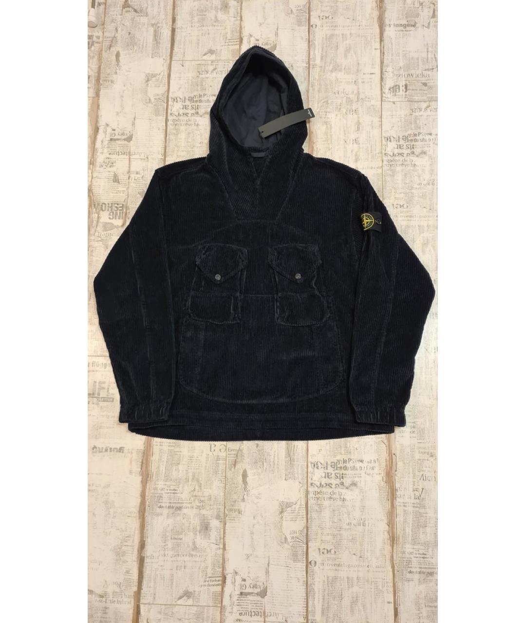 STONE ISLAND Темно-синяя хлопковая куртка, фото 3