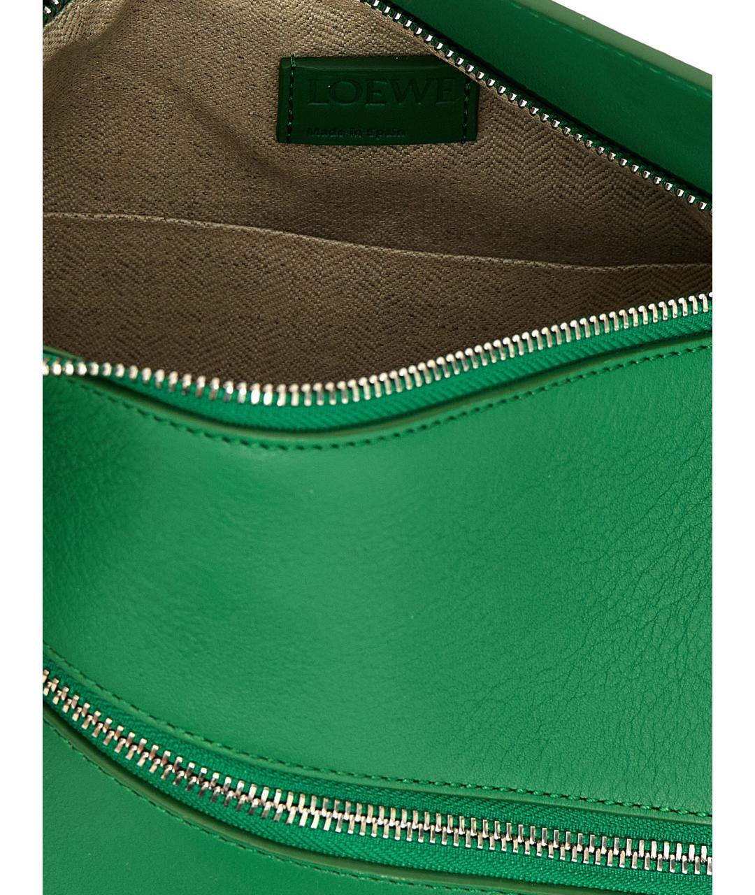 LOEWE Зеленая кожаная поясная сумка, фото 4