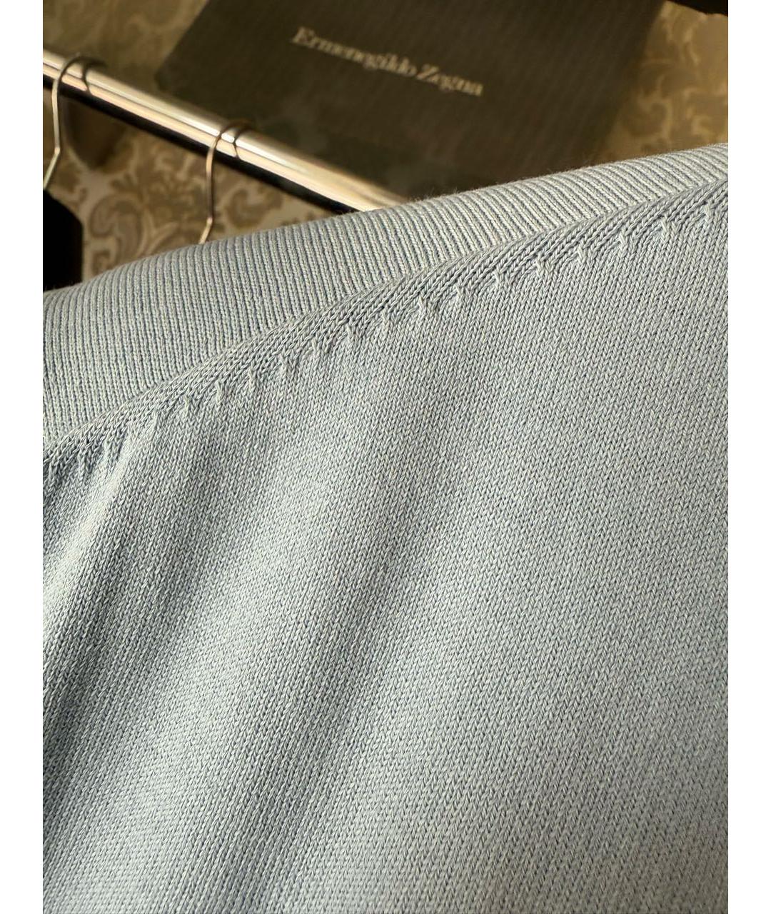 CANALI Голубая хлопковая футболка, фото 5