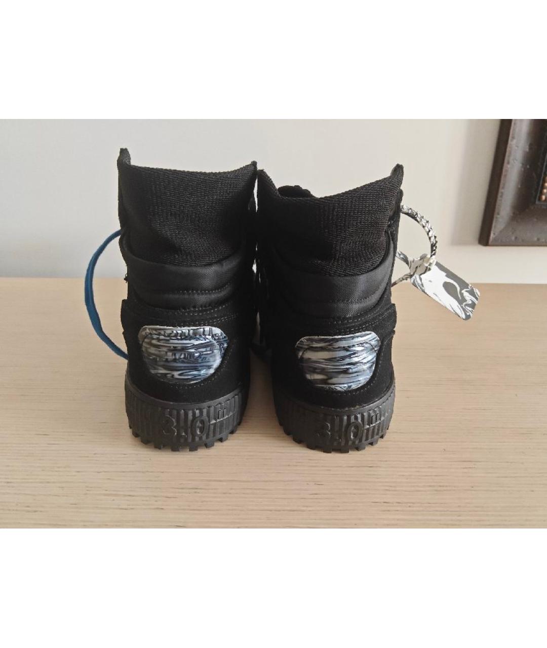 OFF-WHITE Черные замшевые высокие кроссовки / кеды, фото 4