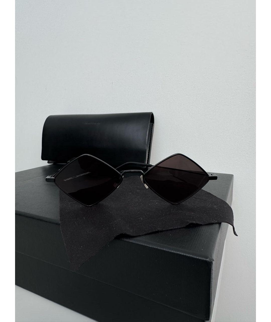 SAINT LAURENT Черные металлические солнцезащитные очки, фото 6
