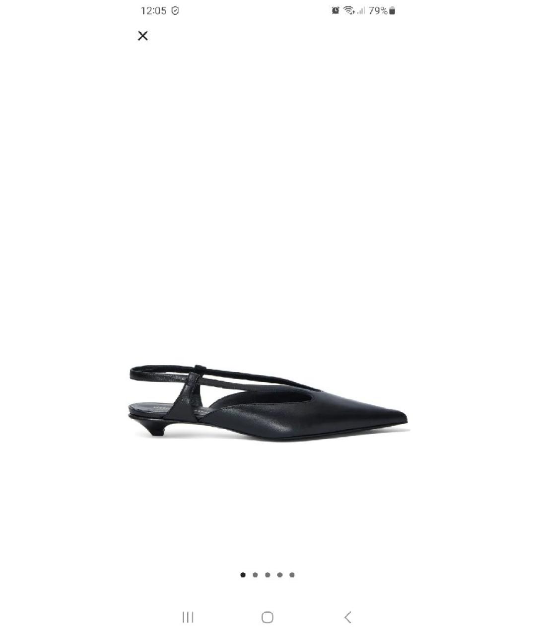 PROENZA SCHOULER Черные кожаные лодочки на низком каблуке, фото 8
