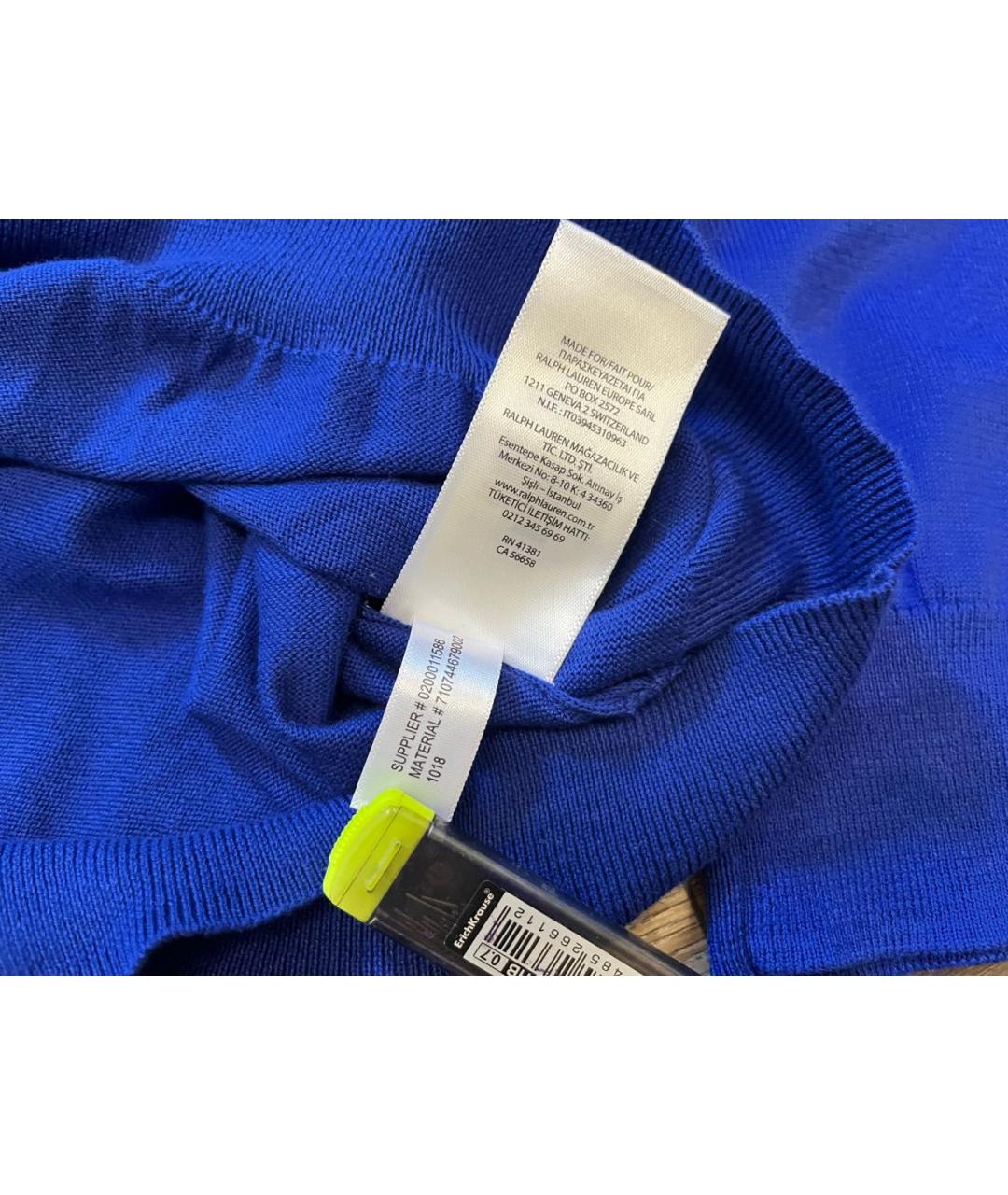 POLO RALPH LAUREN Синий хлопковый джемпер / свитер, фото 2