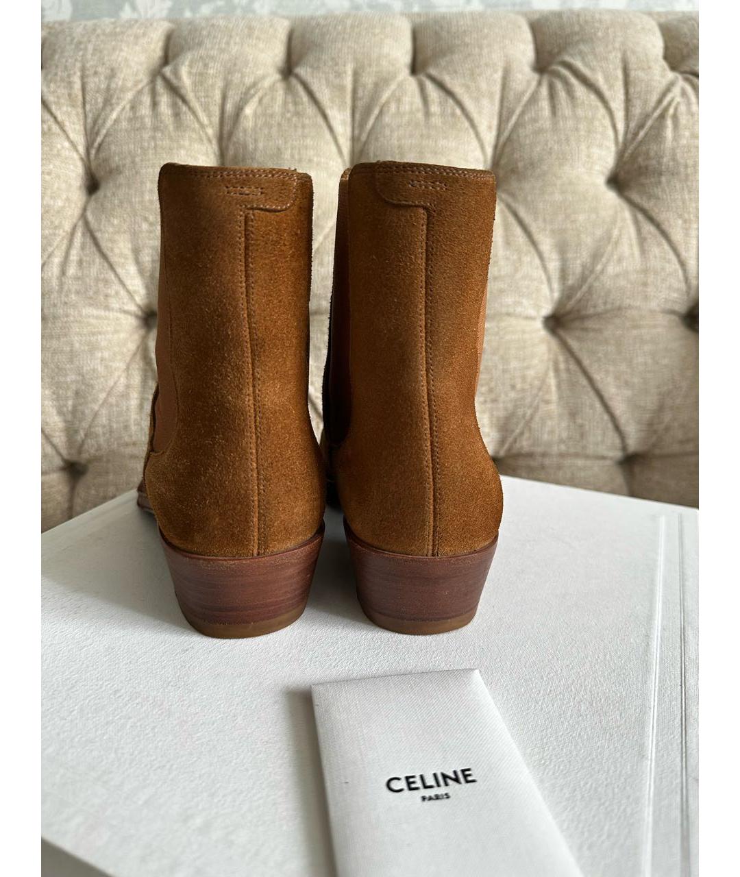 CELINE Коричневые замшевые полусапоги, фото 3