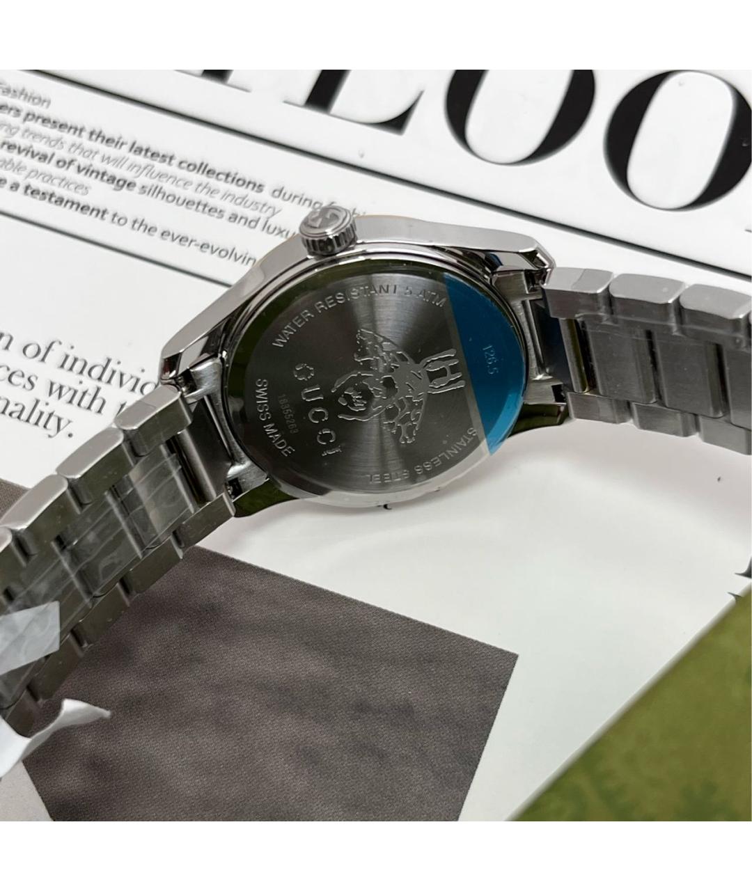 GUCCI Серебряные стальные часы, фото 5