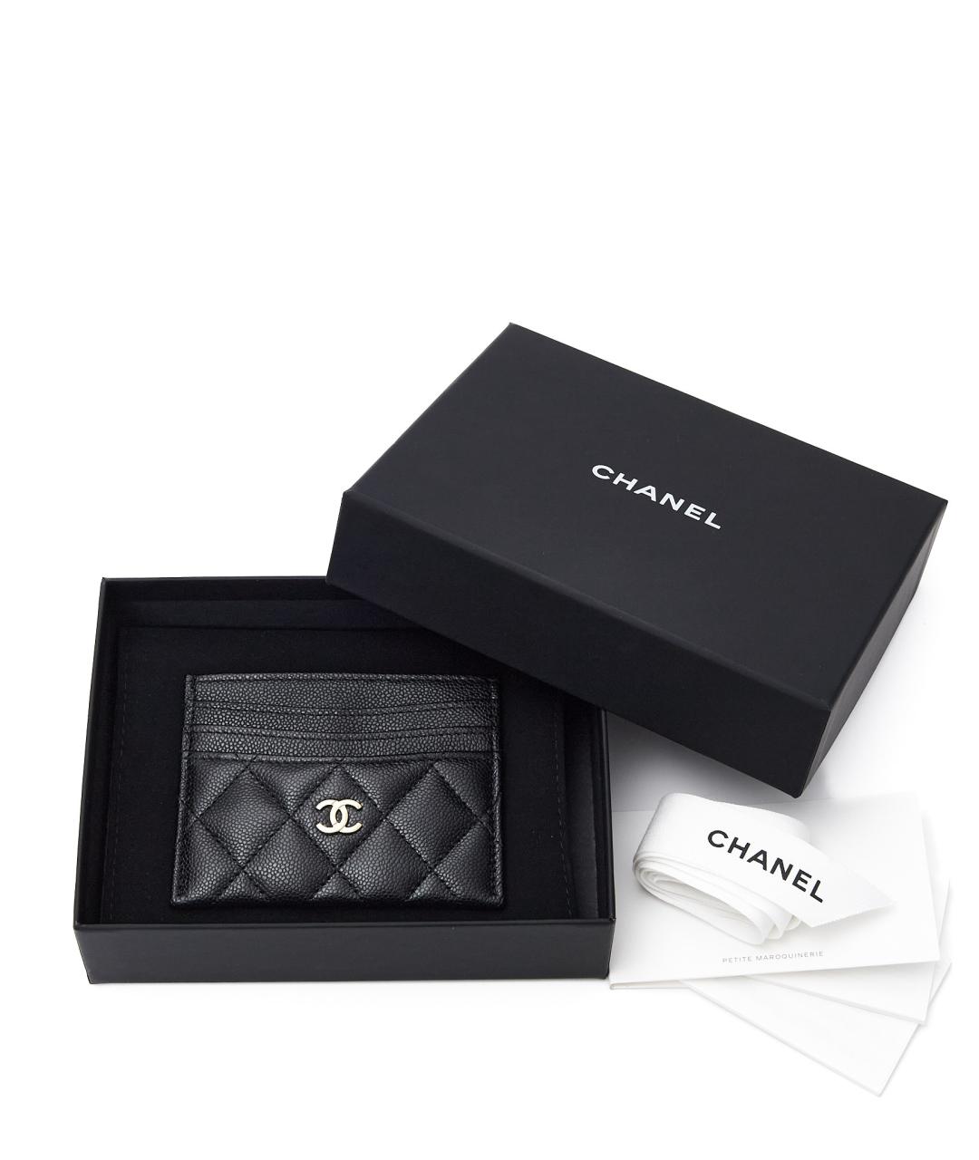 CHANEL Черный кожаный кардхолдер, фото 3