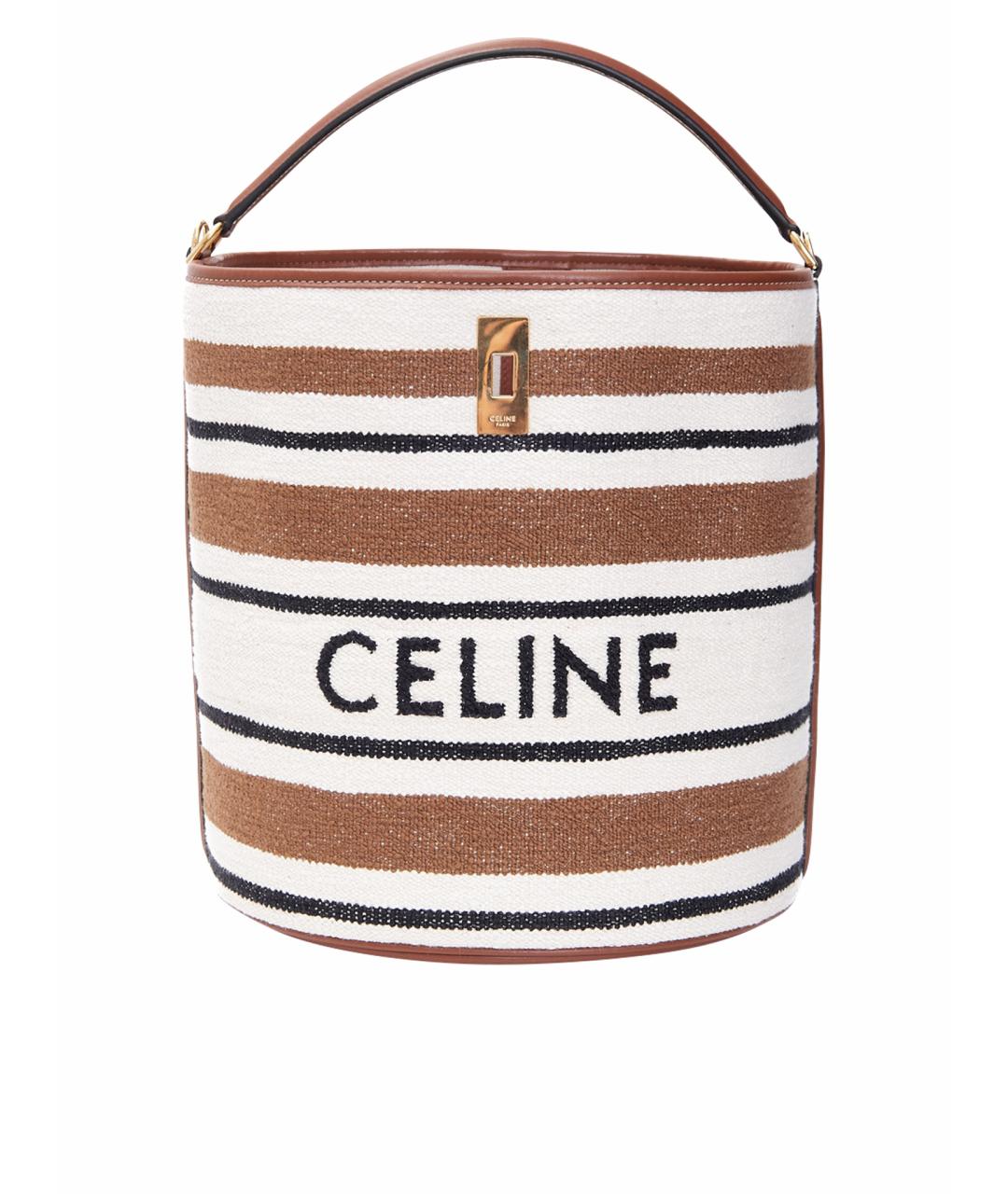 CELINE Бежевая тканевая сумка тоут, фото 1