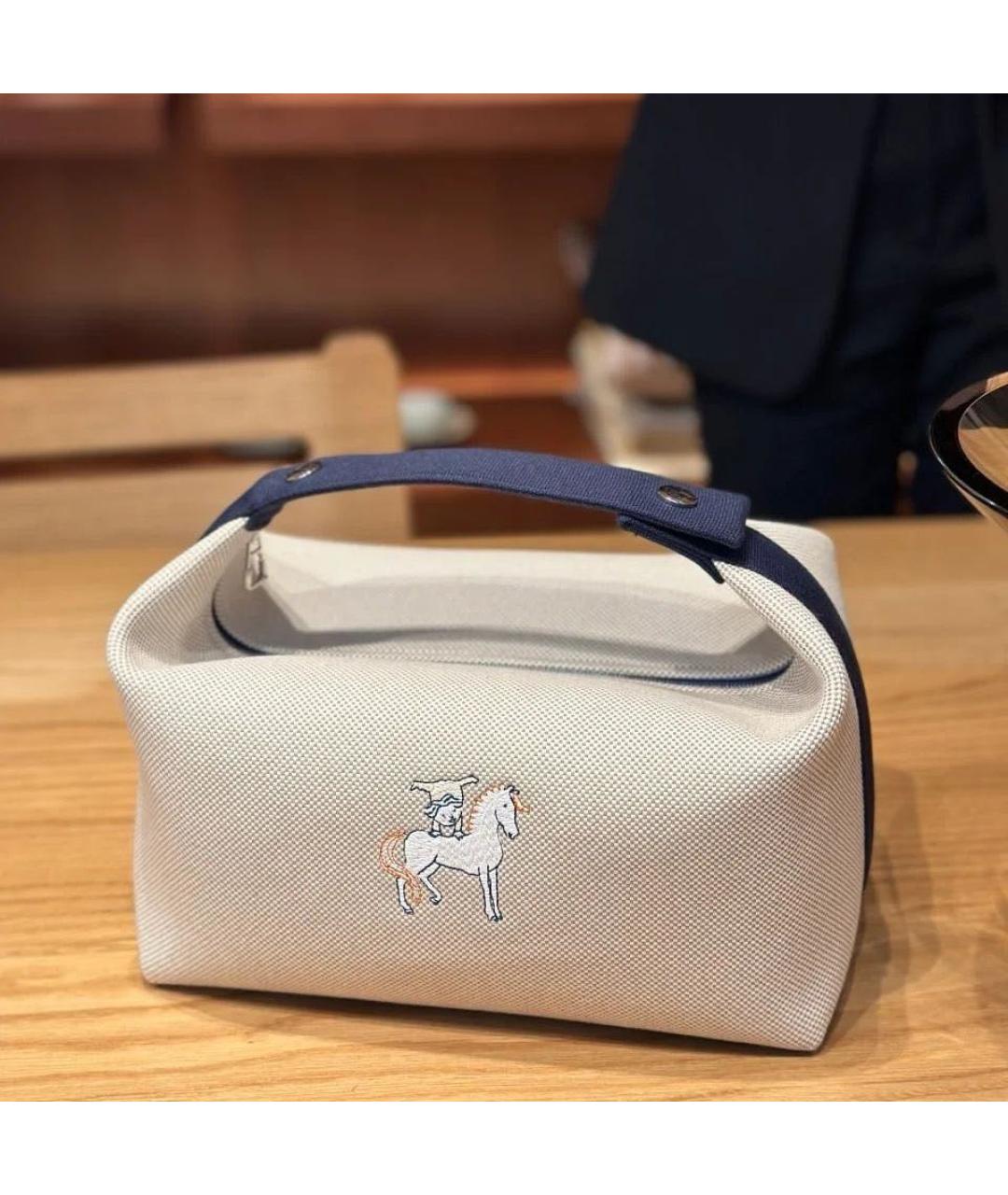 HERMES Бежевая косметичка, фото 7