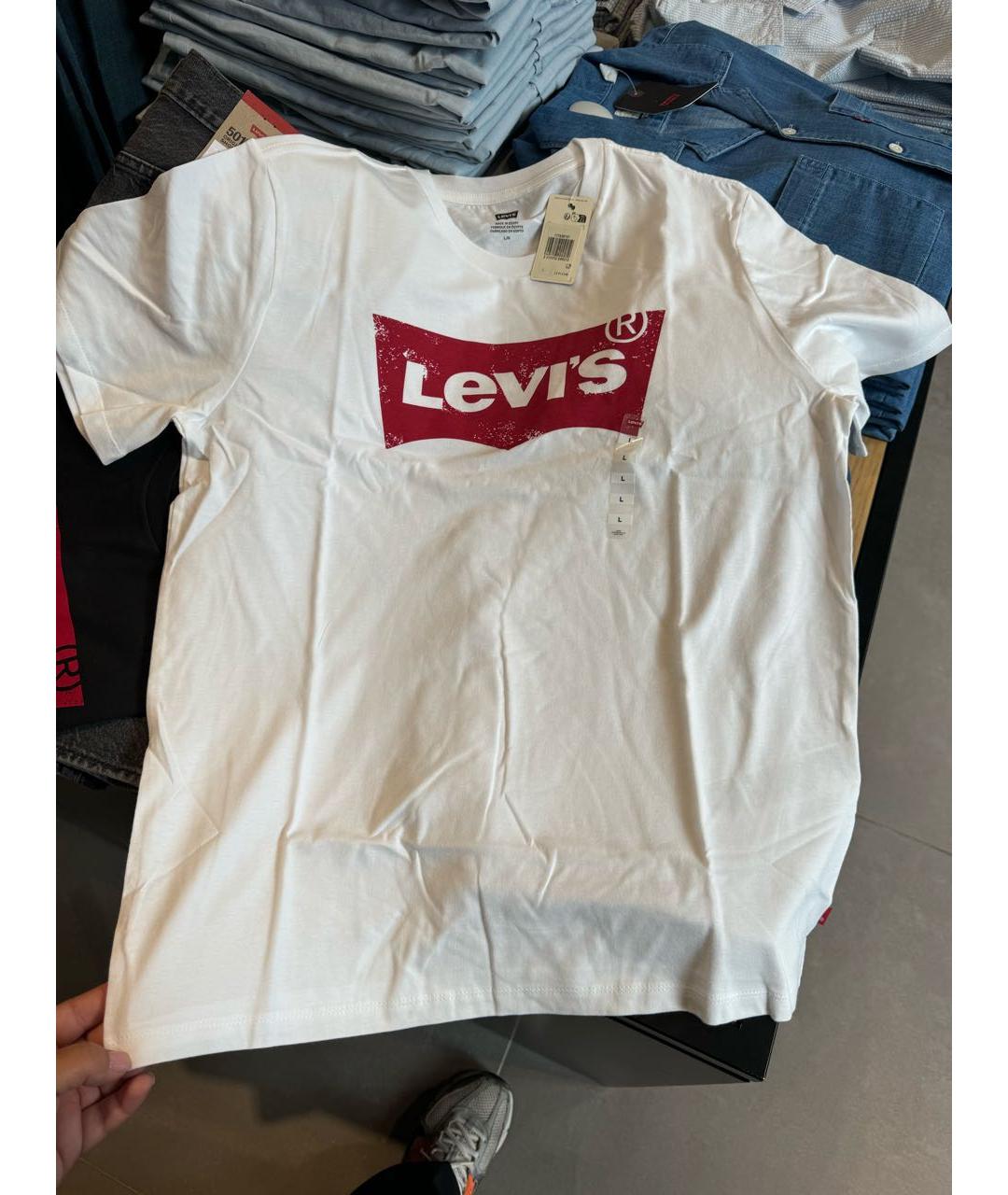 LEVI'S Белая хлопковая футболка, фото 3