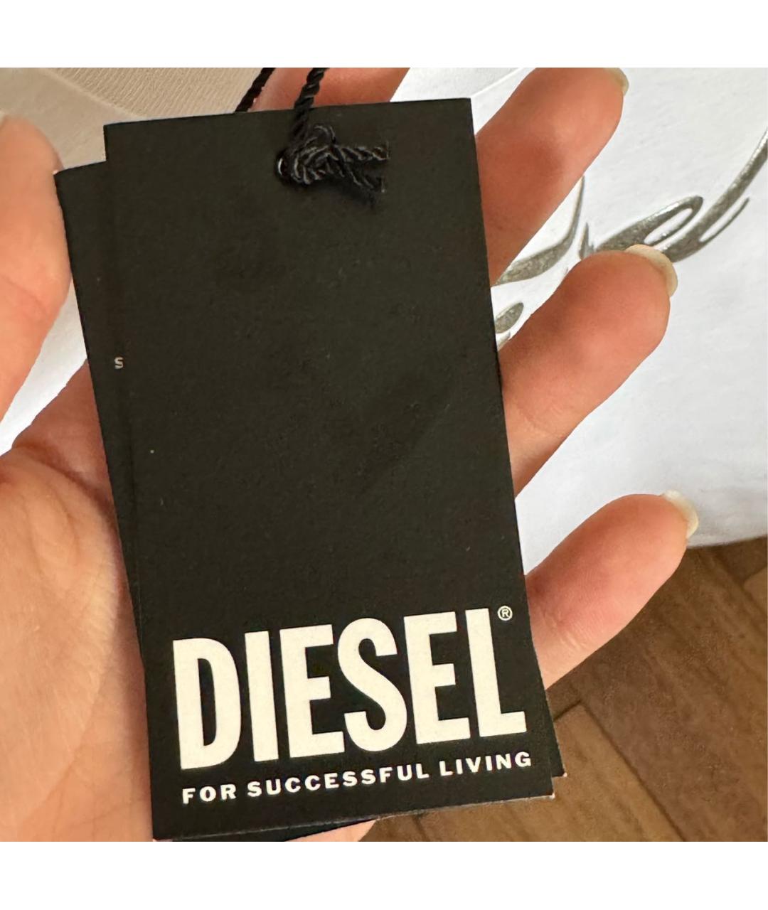 DIESEL Белая хлопковая футболка, фото 5
