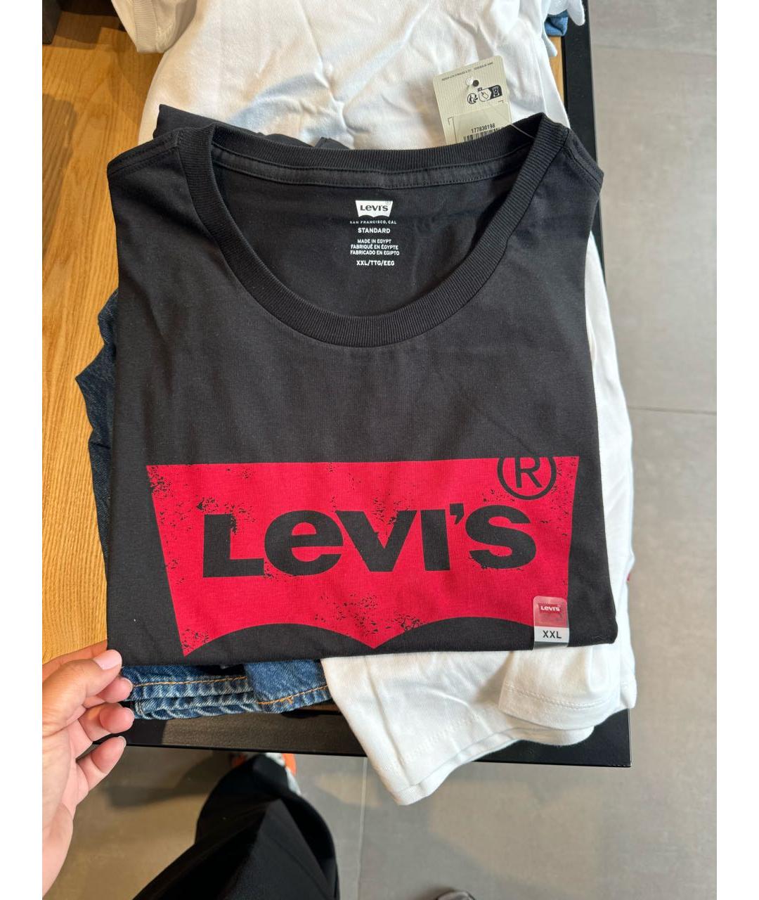 LEVI'S Черная хлопковая футболка, фото 2