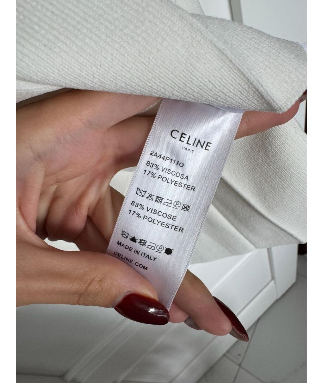 CELINE Белое вискозное повседневное платье, фото 4