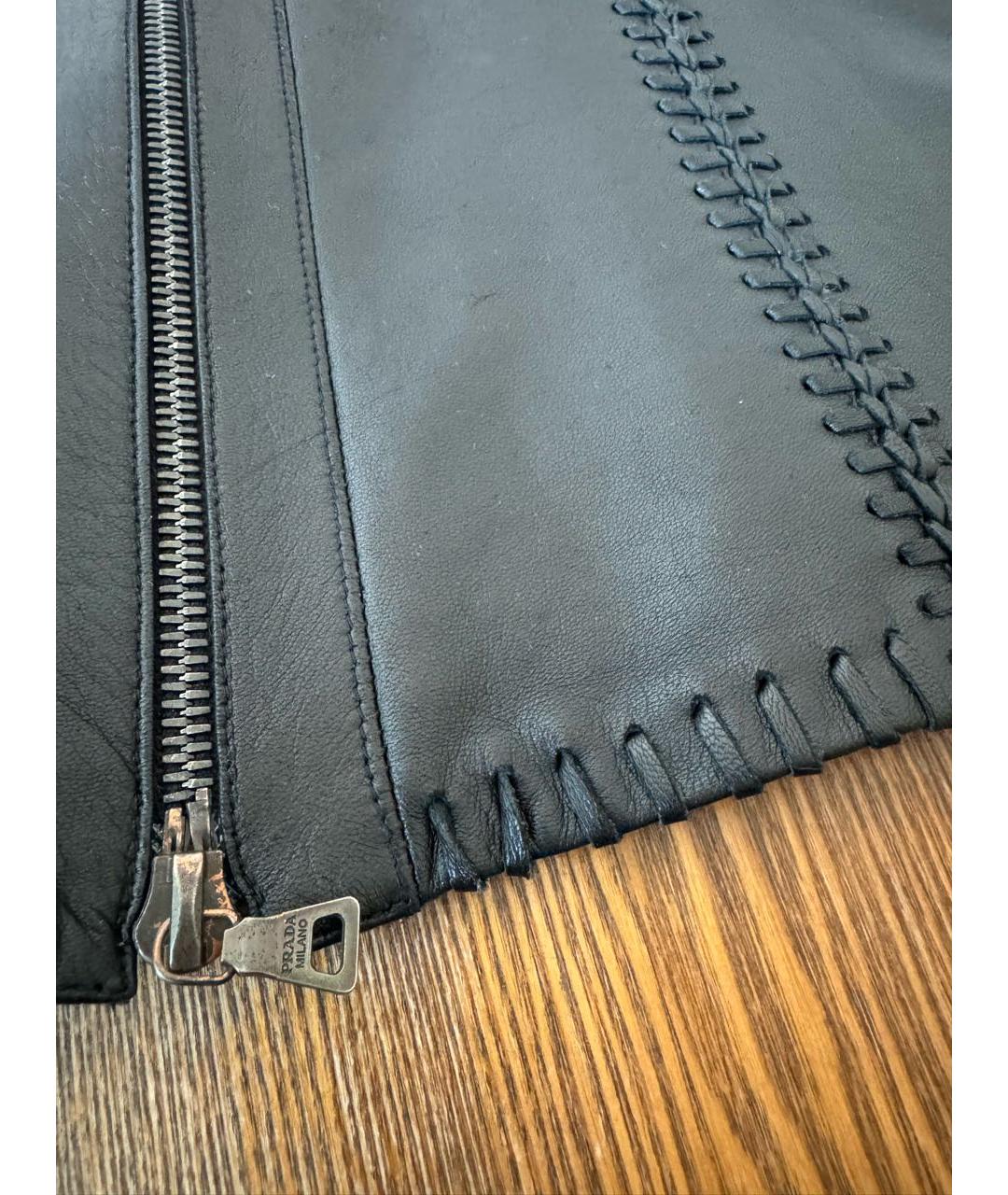 PRADA Черная кожаная куртка, фото 4