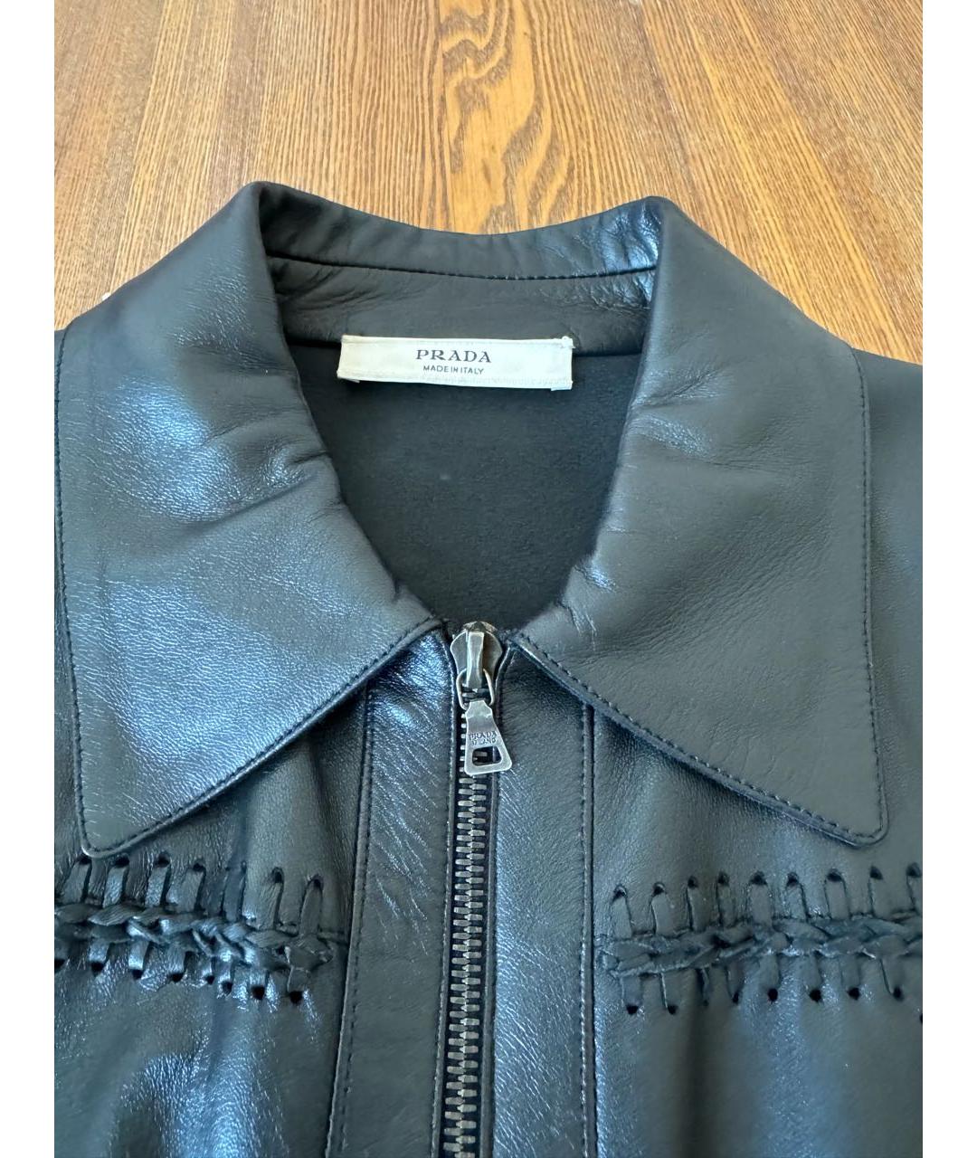 PRADA Черная кожаная куртка, фото 3
