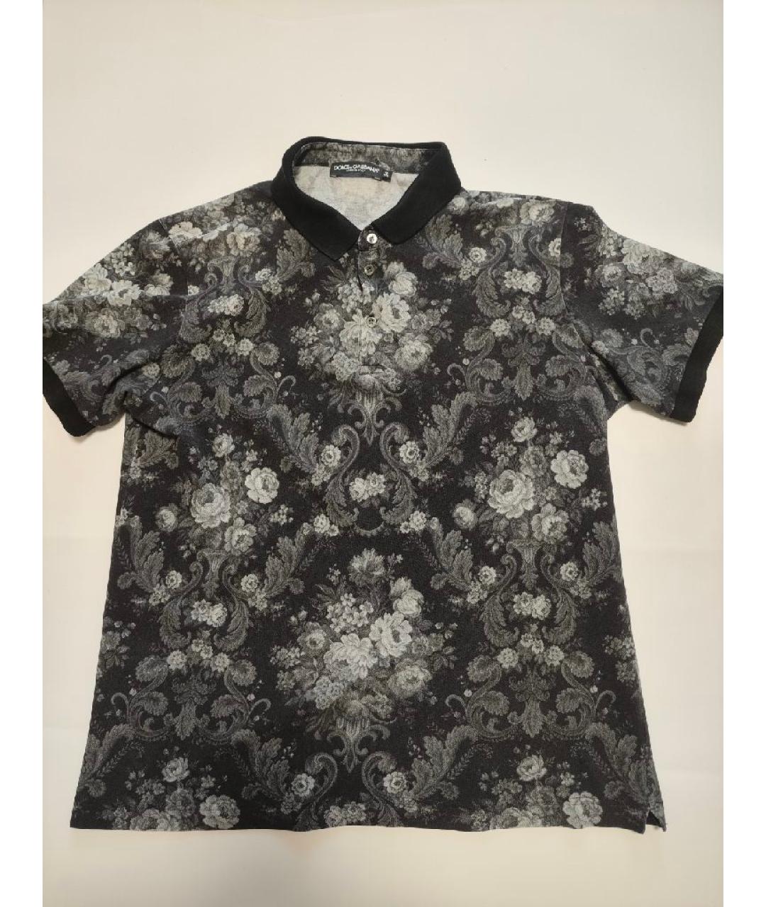 DOLCE&GABBANA Черное хлопковое поло с коротким рукавом, фото 5