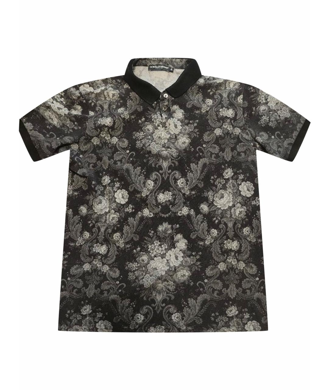 DOLCE&GABBANA Черное хлопковое поло с коротким рукавом, фото 1