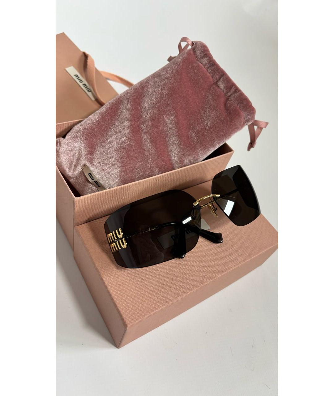 MIU MIU Черные металлические солнцезащитные очки, фото 3