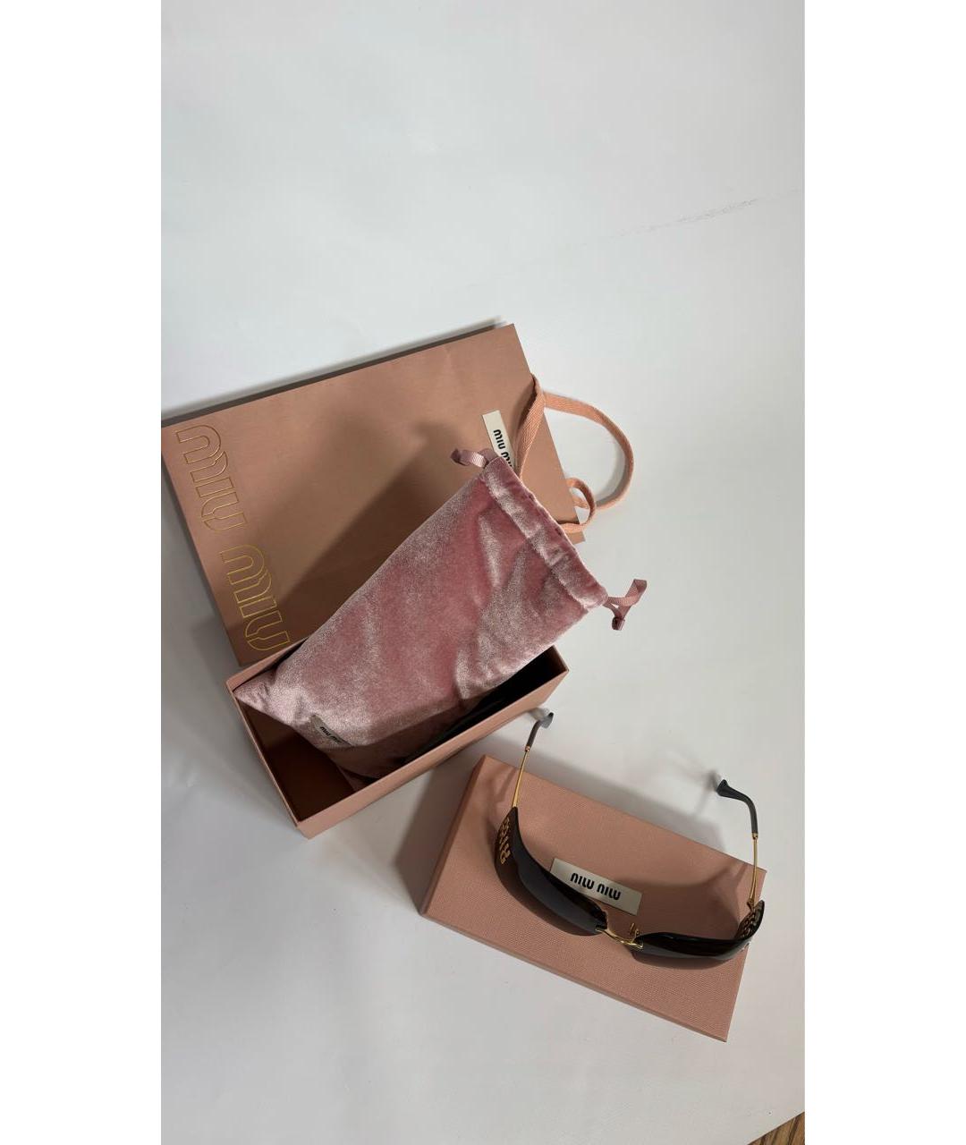 MIU MIU Черные металлические солнцезащитные очки, фото 8