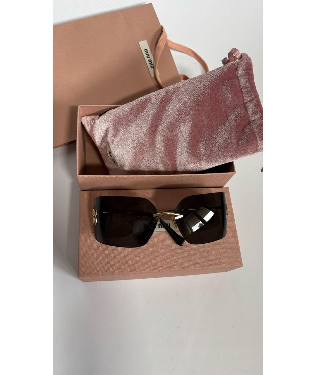 MIU MIU Черные металлические солнцезащитные очки, фото 4