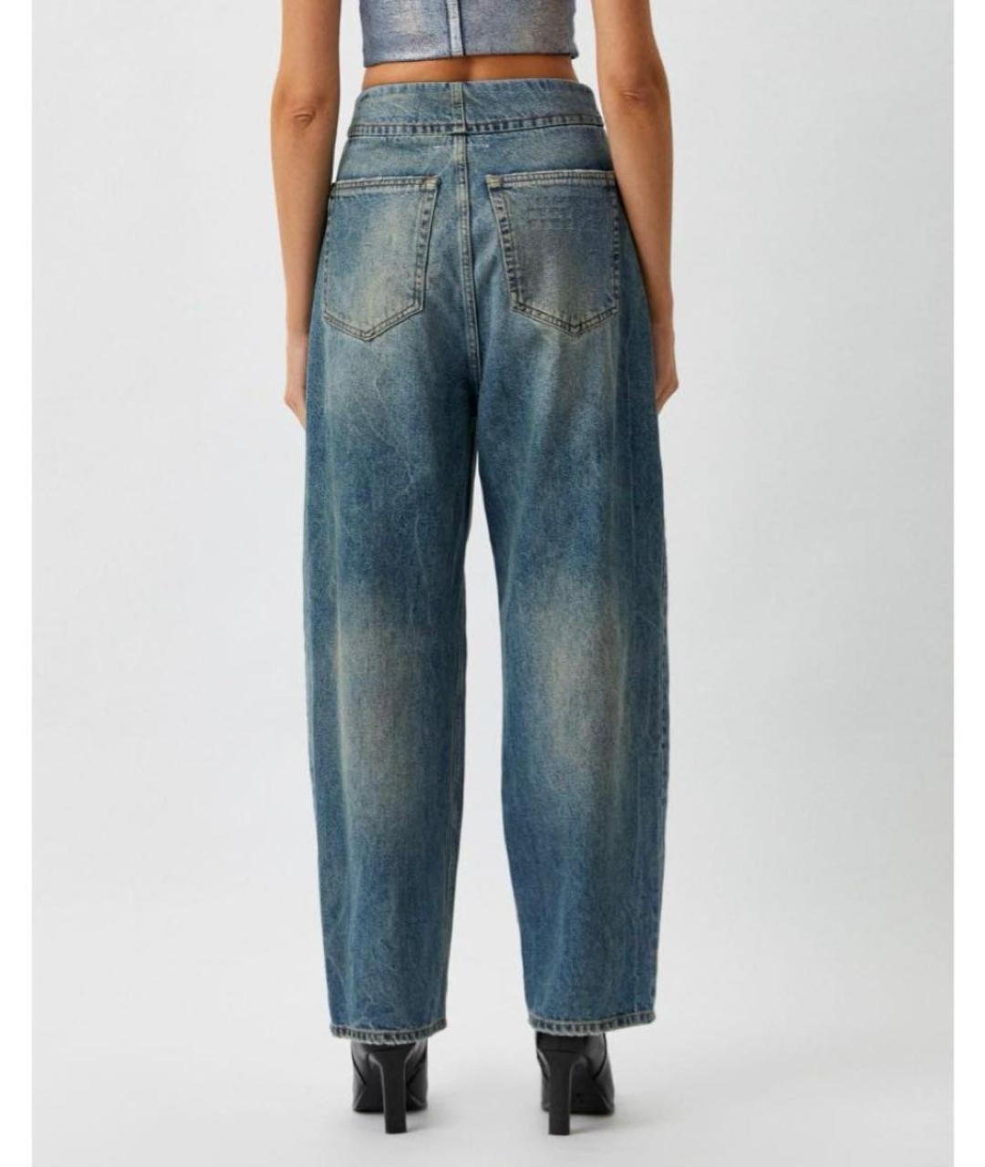 MM6 MAISON MARGIELA Голубые хлопковые прямые джинсы, фото 2